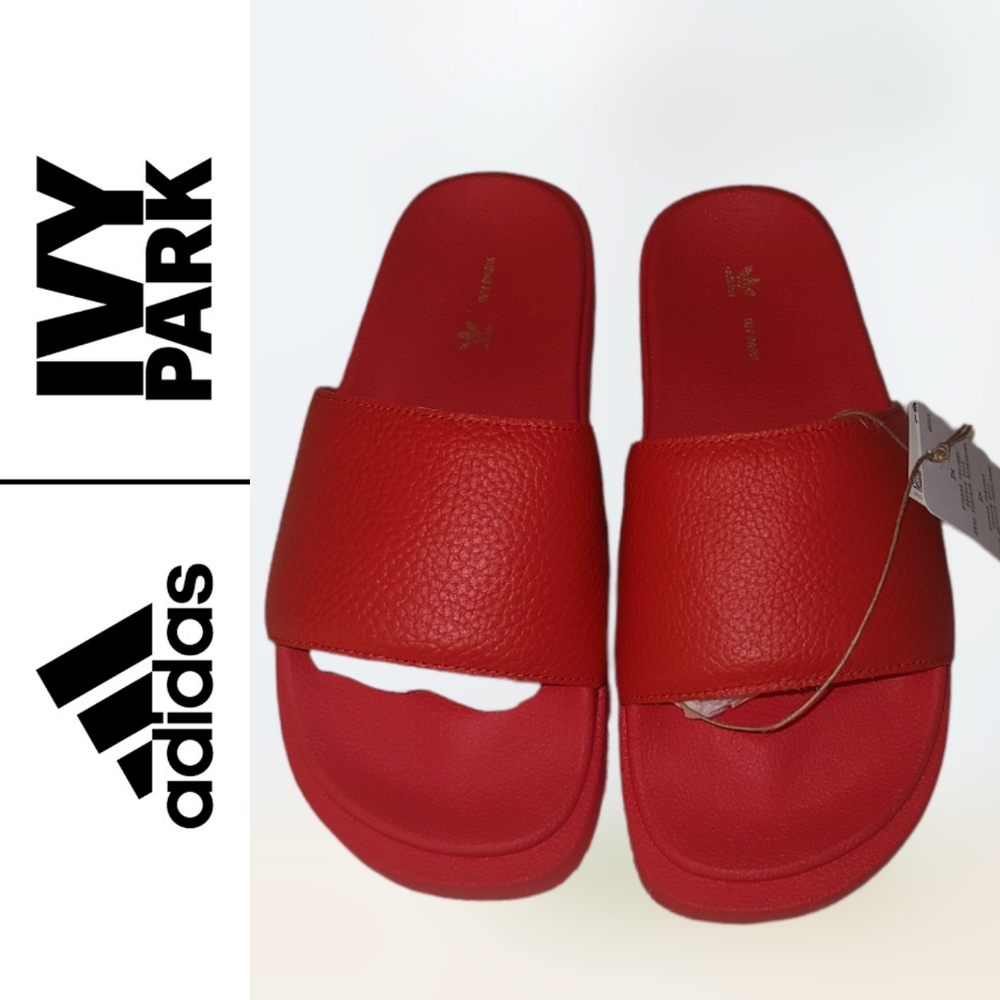 Adidas x Ivy Park Red Leather Slide M6 W7